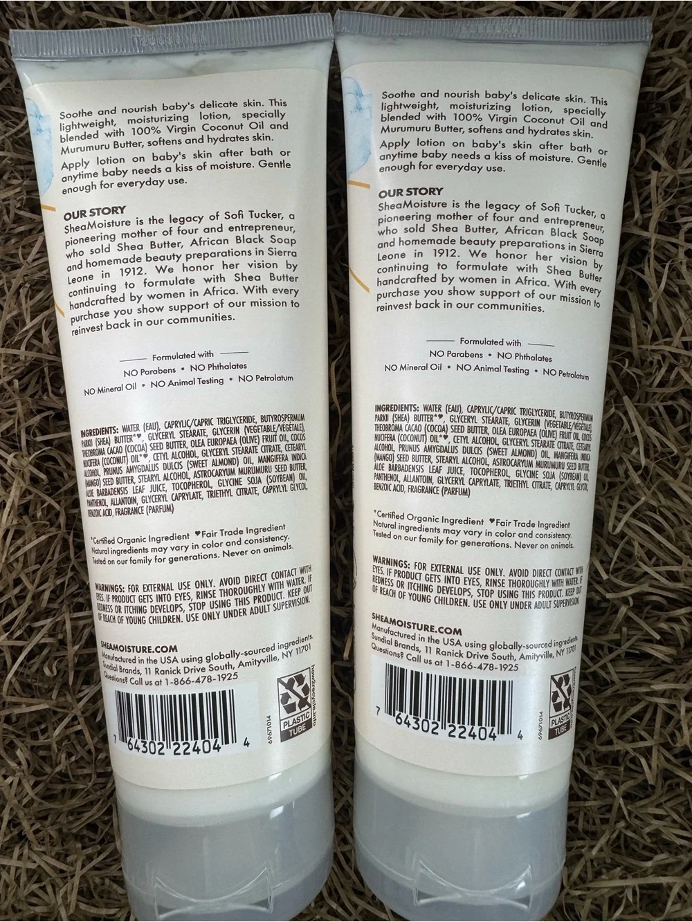 2-PC SheaMoisture Baby Lotion 100% Virgin Coconut Oil